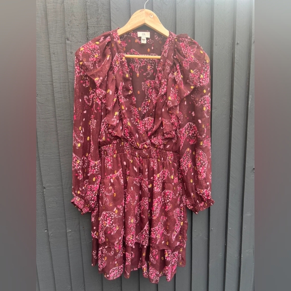 knee length dress red floral - Picture 1 of 6